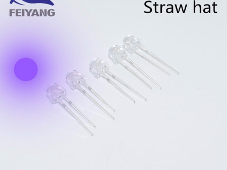 Transparent LED Straw Hat Diodes with Purple Ultraviolet Light Cheap