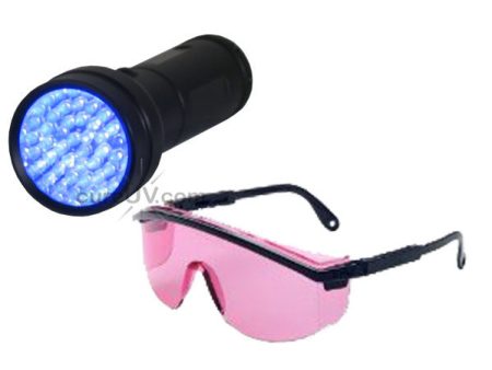 51-LED Portable UV Inspection Flashlight 7202UV395 and Safety Glasses Discount