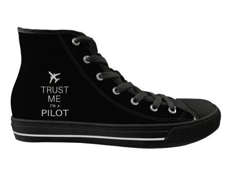 Trust Me I m a Pilot 2 Designed Long Canvas Shoes (Women) Discount