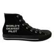 World s Okayest Pilot Designed Long Canvas Shoes (Women) For Cheap