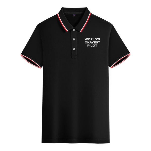 World s Okayest Pilot Designed Stylish Polo T-Shirts For Discount