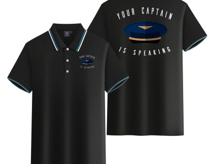 Your Captain Is Speaking Designed Stylish Polo T-Shirts (Double-Side) Online Hot Sale