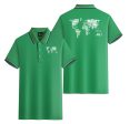 World Map (Text) Designed Stylish Polo T-Shirts (Double-Side) Discount