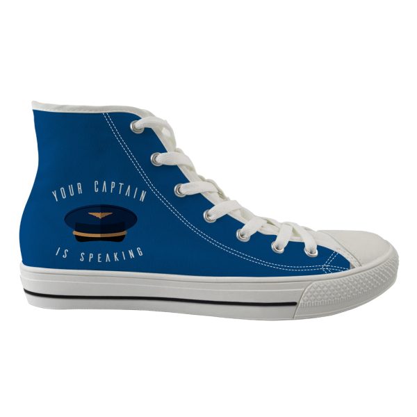 Your Captain Is Speaking Designed Long Canvas Shoes (Women) Fashion