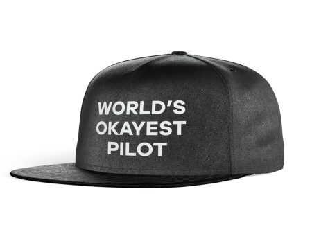 World s Okayest Pilot Designed Snapback Caps & Hats Cheap