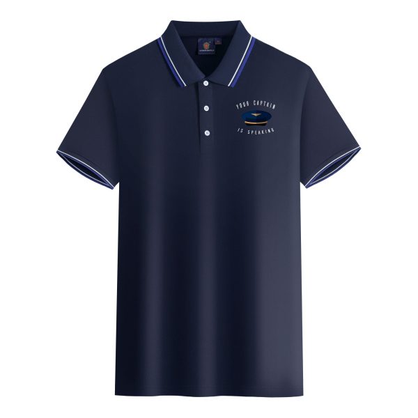 Your Captain Is Speaking Designed Stylish Polo T-Shirts For Sale