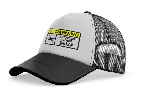 Warning May Constantly Talk About Aviation Designed Trucker Caps & Hats Hot on Sale