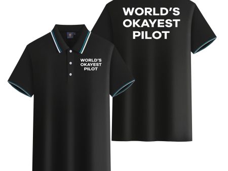 World s Okayest Pilot Designed Stylish Polo T-Shirts (Double-Side) Sale