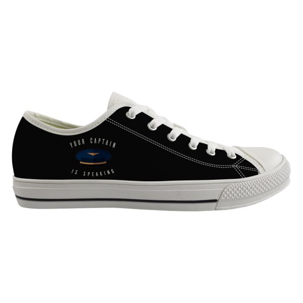 Your Captain Is Speaking Designed Canvas Shoes (Men) Online Hot Sale