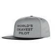 World s Okayest Pilot Designed Snapback Caps & Hats Cheap