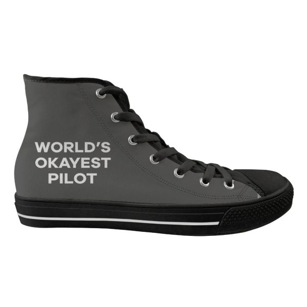 World s Okayest Pilot Designed Long Canvas Shoes (Women) For Cheap