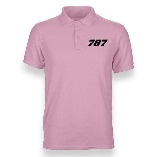 787 Flat Text Designed  WOMEN  Polo T-Shirts Online