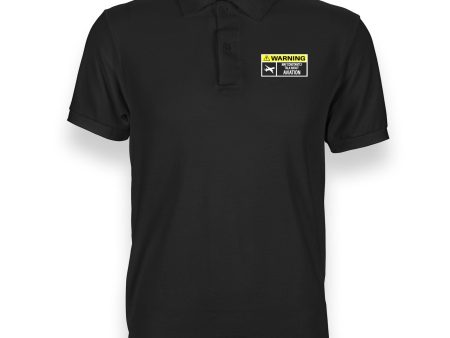 Warning May Constantly Talk About Aviation Designed  WOMEN  Polo T-Shirts Supply