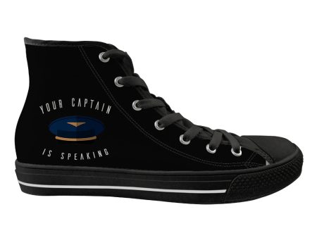 Your Captain Is Speaking Designed Long Canvas Shoes (Men) Discount