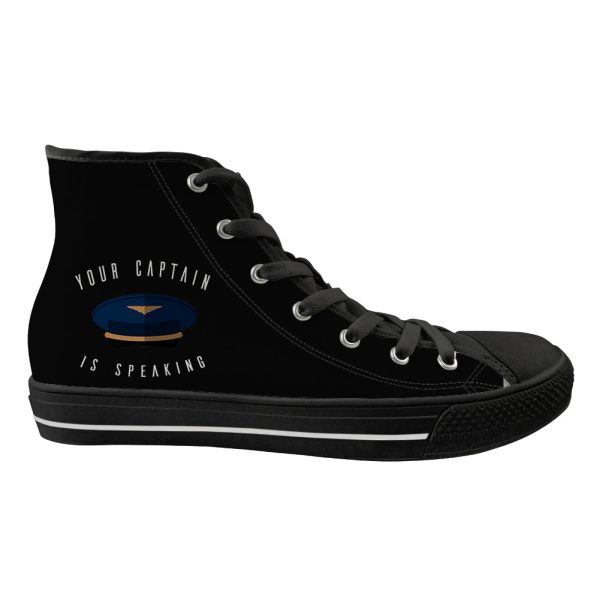 Your Captain Is Speaking Designed Long Canvas Shoes (Men) Discount