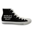 World s Okayest Pilot Designed Long Canvas Shoes (Men) Discount