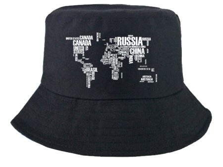 World Map (Text) Designed Summer & Stylish Hats For Sale