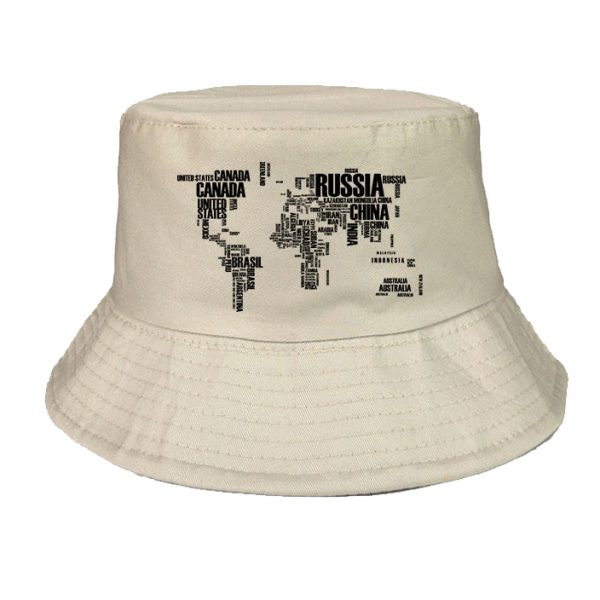 World Map (Text) Designed Summer & Stylish Hats For Sale