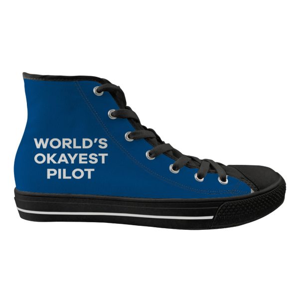 World s Okayest Pilot Designed Long Canvas Shoes (Men) Discount