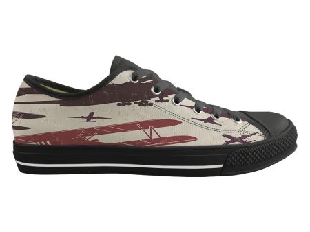 Vintage & Jumbo Airplanes Designed Canvas Shoes (Women) Online